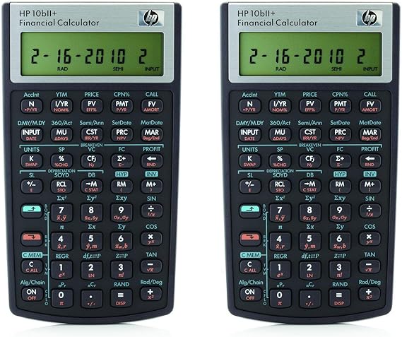HP 10bII+ Financial Calculator (NW239AA), 2 Pack