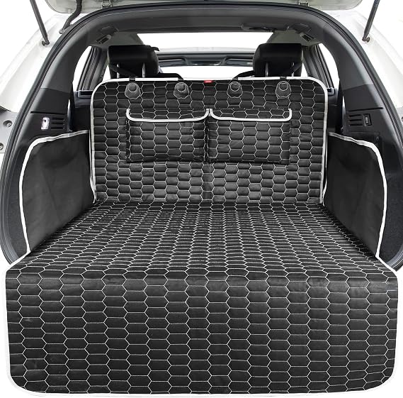 Oasser Cargo Liner for Dogs, Waterproof Trunk Cover 40.5x72.8in | Side Flaps and Bumper Protector, 2 Storage Pockets, Non-Slip PVC Bottom, 600D Oxford Cloth, for SUV Sedan Van