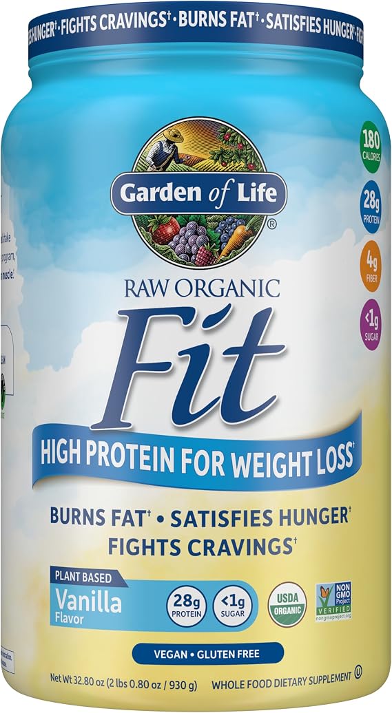 Garden of Life Raw Organic Fit Vegan Protein Powder, Vanilla, 20 Servings