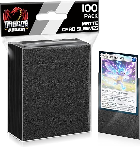 100ct Black Matte Card Sleeves for Trading Cards Protectors