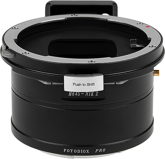 Fotodiox Pro Lens Mount Shift Adapter - Compatible with Mamiya 645 (M645) Mount Lens to Nikon Z-Mount Mirrorless Camera Body