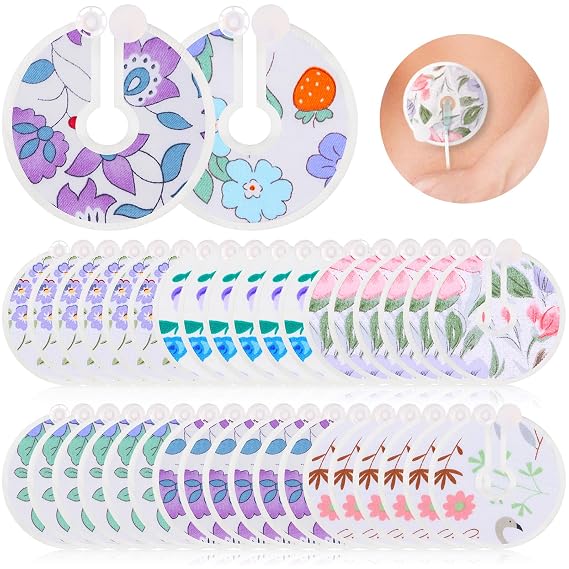 36 Packs G Tube Button Covers Feeding Tube Supplies G Tube Accessories Nursing Pads Reusable G Tube Button Pad for Kid Breastfeeding Stay Dry 3 Inch (Pattern)