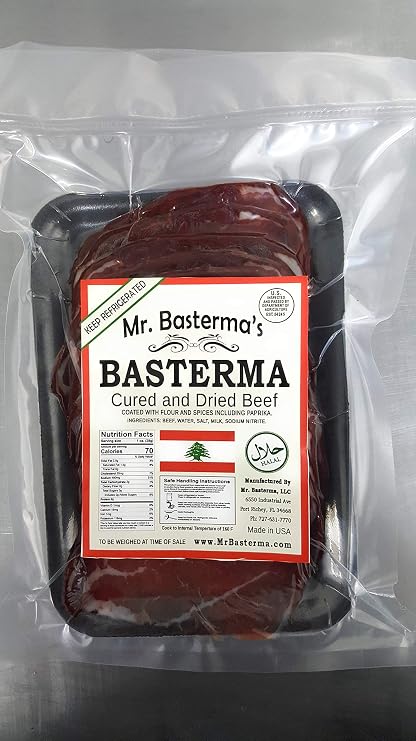 Mr. Basterma basturma bastirma Halal Sliced 16oz ,1lb