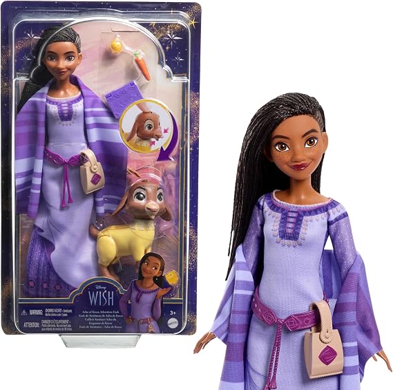 Disney Wish Asha of Rosas Adventure Pack Doll, Posable Fashion Doll with Removable Fashion, Animal Friends and Accessories, Toys Inspired by the Movie, HPX25
