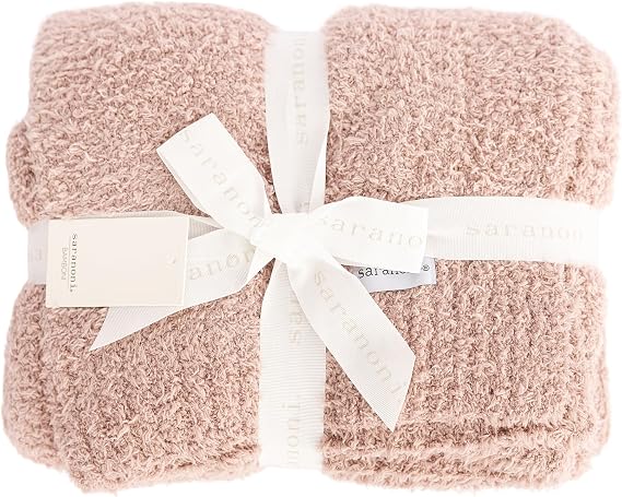 Saranoni Bamboni Oversized Blanket Soft Comfort Couch Bed Pink X-Large | Luxury Bamboni throw blanket, 60" x 80", with plush softness and cozy comfort for couches, beds, and relaxing home spaces.