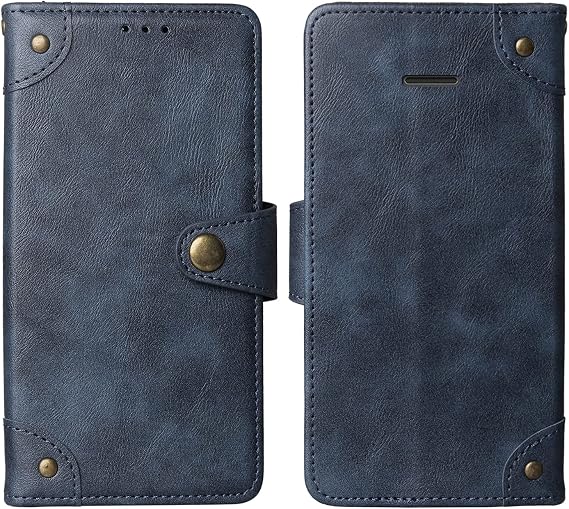 Flip Genuine Premium Leather TPU Silicone Phone Gel Case for Nokia 215 4G 2.4" Back Cover Skin Etui Protective Protector Wallet Pouch Shell Bumper (Blue)
