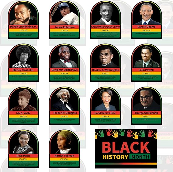 EIHFHIE Black History Month Posters Classroom Decorations,Black History Month Poster Inspire Students,15 Pieces Educational And Learning Activities For student