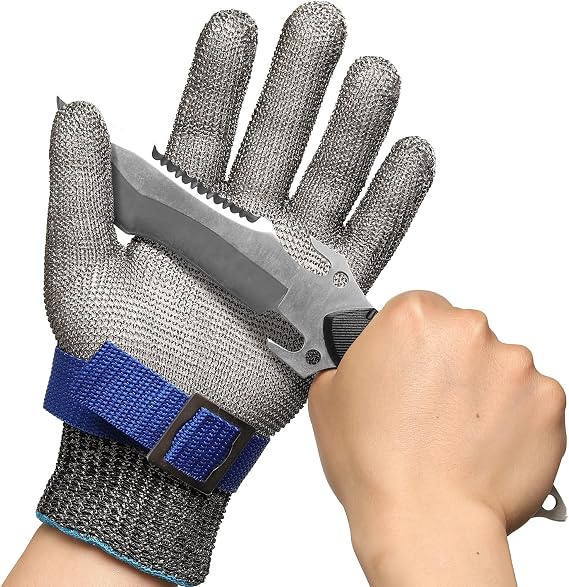 Schwer SlicePro ANSI A9 Cut Resistant Glove PR1706, Stainless Steel Mesh Metal Glove, Food Grade for Kitchen Cooking, Butcher Meat Cutting, Oyster Shucking, Mandoline, (S, 1 PCS)