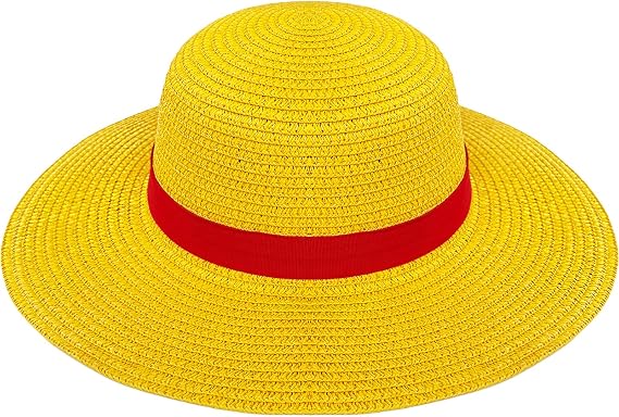 Straw Hat,Yellow Performance Animation Cosplay Hats,Anime Costume Caps,Summer Beach Hats with String for Men Women Halloween Party Pirate Costume