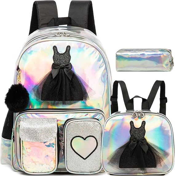 HTgroce Backpacks for kids School Backpack for Girls Black Backpacks for Elementary Primary School Bags for Girls Bookbags