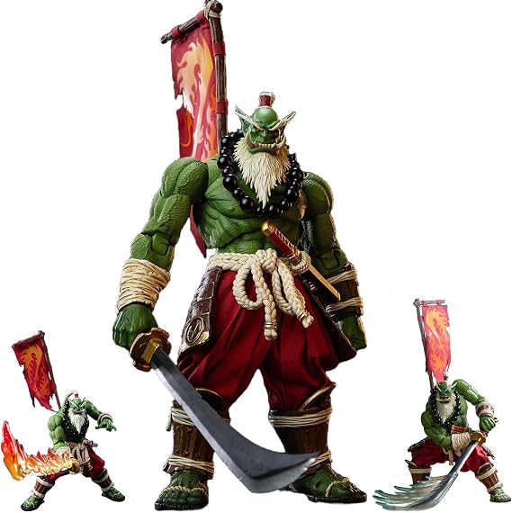 MEMORYTOYS Samuro The Blademaster Orc Warrior 1/12 Scale Articulated Action Figure - High-Detail Collectible 7.7‘’ Model with Poseable Joints
