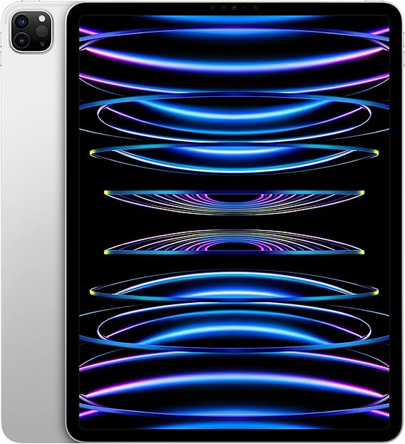 Apple iPad Pro 12.9-inch (6th Generation): with M2 chip, Liquid Retina XDR Display, 128GB, Wi-Fi 6E, 12MP front/12MP and 10MP Back Cameras, Face ID, All-Day Battery Life Silver