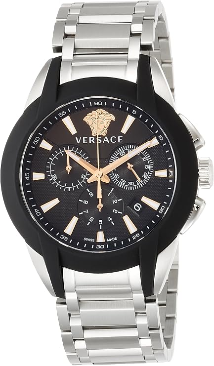 Versace VEM800218 Character Chrono Black Dial Men's Silver