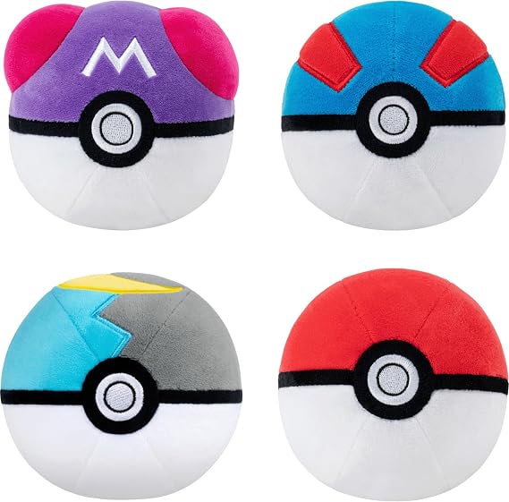 Pokemon Poke Ball Plush 4-Pack - Four 2-inch Plush Balls