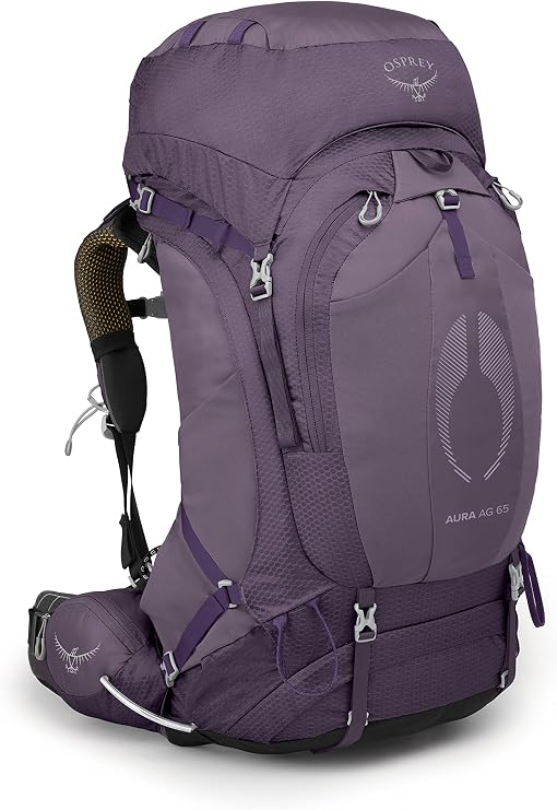 Osprey Aura AG 65L Women's Backpacking Backpack, Purple WXS-S