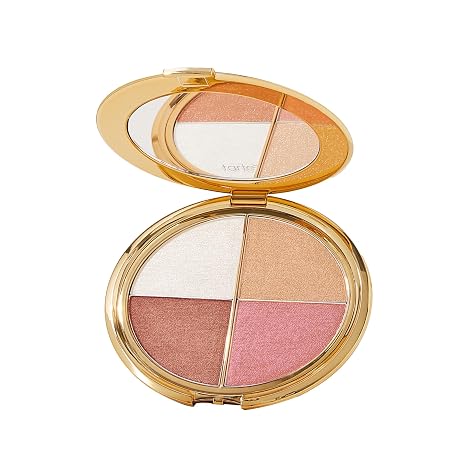 tarte glow wardrobe highlighting eye & cheek palette Highlighter, Blush, Bronze & Eyeshadow All-in-One Face & Eye Viral Makeup for Everday Radiant Blendable Glow, Vegan & Cruelty Free, full size