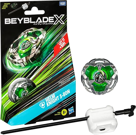 Beyblade X Starter Pack - F9581 - Spinning Top & Launcher Pack - Helm Knight 3-80N