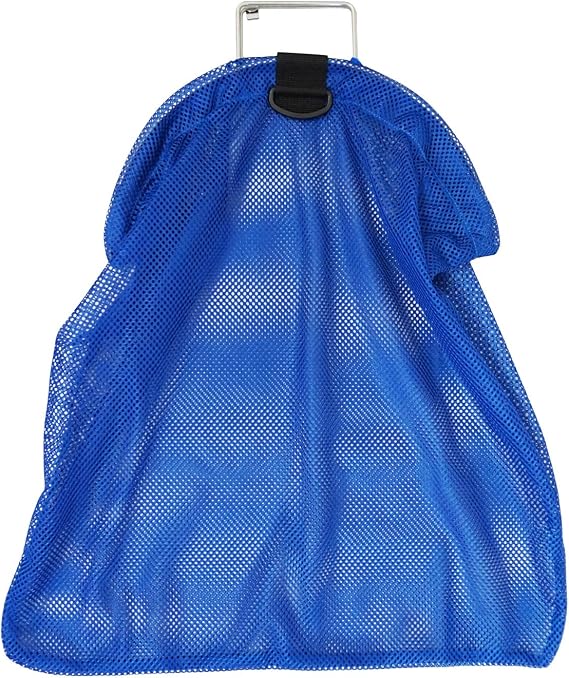Spearfishing 5mm SS Wire Handle Blue Fish Bag Net Mesh, Large 26"