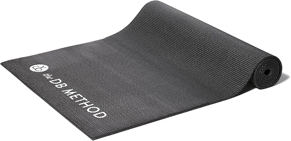 The DB Method Machine Yoga Mat for Home Gym Exercise Equipment Machine Stability, Non Slip Indoor Mat for Pilates, Stretching, Fitness, Bike or Squat Machine Floor Protector Mats, Black
