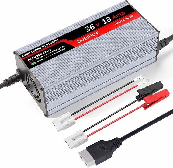 43.8V 18A 36V LiFePO4 Charger, Anderson Plug & 50A Alligator Clip