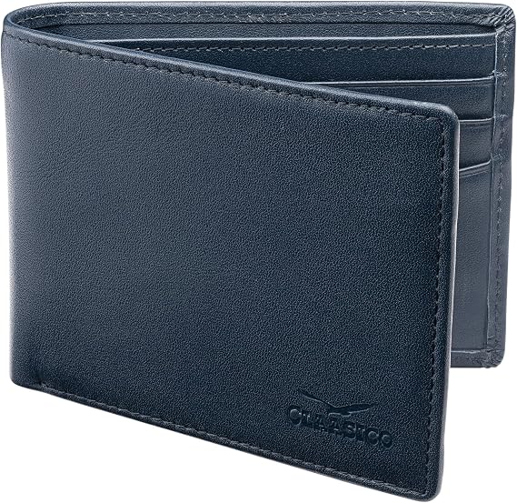 Claasico Men's Leather Bifold Wallet with RFID Blocking & ID Window