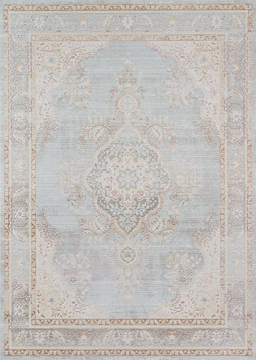 Momeni Rugs Isabella Traditional Medallion Flat Weave Area Rug, 2' X 3', Blue