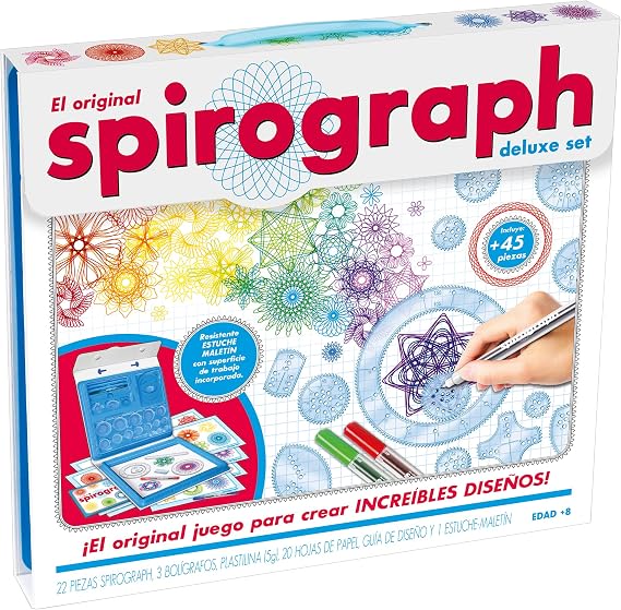 World Brands Spirograph Deluxe Set, Kit Dibujo, Manualidades, Plantillas para Pintar, Mosaicos Infantiles, Aprender A Dibujar, Regalos para Niños (80977)