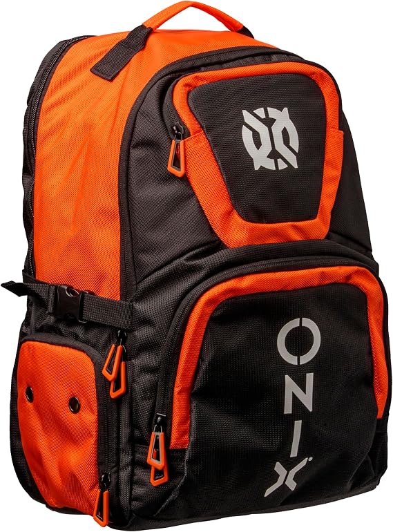 ONIX Pickleball Pro Team Durable Polyester Padded Paddle Compartment Easy to Carry Backpack Orange/Black