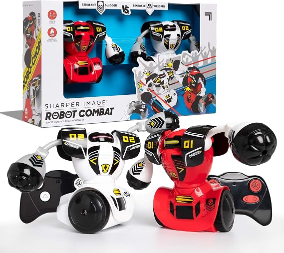 Sharper Image Robot Combat Set, 2-Player Remote Control RC Battle Robots for Kids & Family, LED Lights & Sound Effects, Wireless Infrared Technology, Fun Electronic Fighting Game, Exciting Gift Idea
