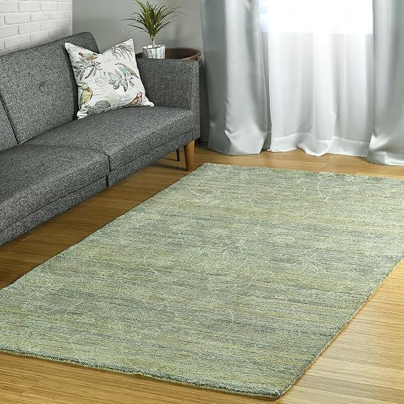 Kaleen 4' x 6' Wool Area Rug in Sage, Hand-Tufted Palladian Collection