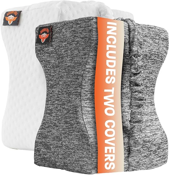 Cooling Knee Pillow for Side Sleepers w/ Strap & 2 Covers - Memory Foam Leg Pillow for Side Sleeping - Between Leg Pillow & Orthopedic Hip Pillow, Hip Pain & Lower Back Pain - Smooth Spine Alignment