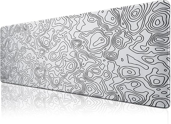Klasse Pro - 6 Farklı Model Dikişli Kenar 70x30 cm Oyuncu Gaming Mouse Pad (White Map Lines)