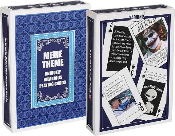 Meme Theme Playing Cards - 54 Uniquely Funny Cards, Clever and Fun Gift, Great for Parties & Game Nights. Perfect Holiday White Elephant Gift. Amazing Quality, Endless Entertainment, LOL Funny.