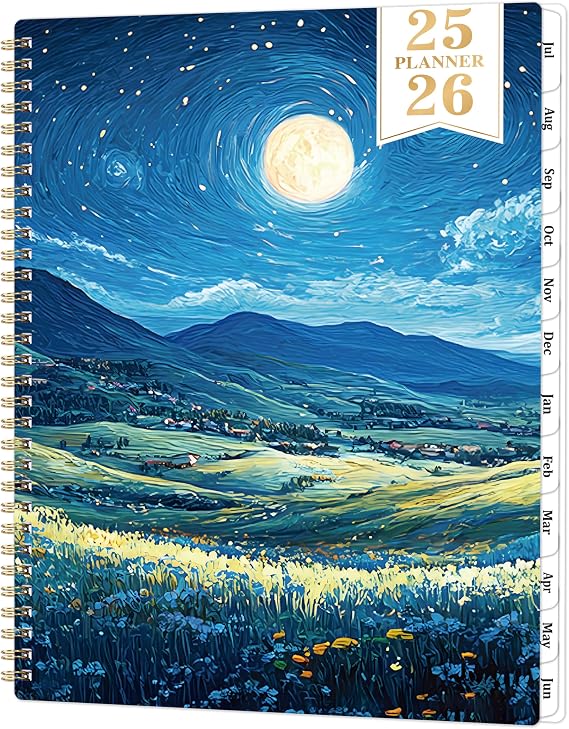 2025-2026 Planner - Academic Planner 2025-2026, July 2025 - June 2026, 8.5" x 11", Monthly Tabs, Inner Pocket