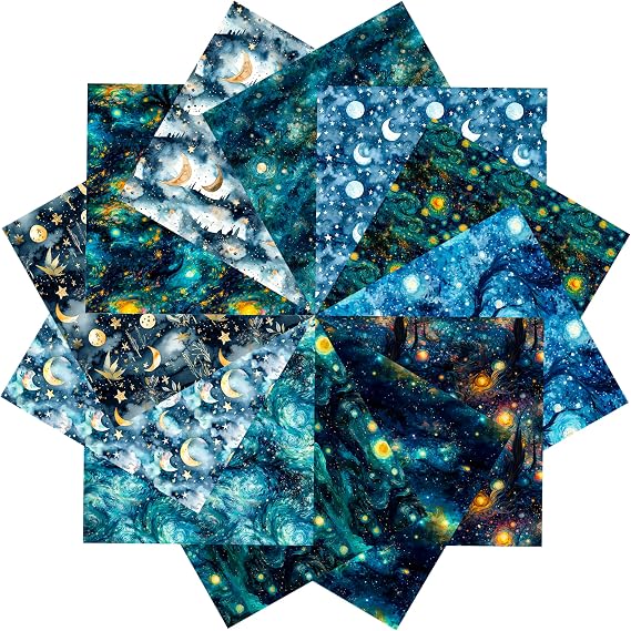 12 Sheets Starry Night Scrapbook Paper 6" x 6", Vintage Craft Scrapbooking Paper Pad,Journaling Scrapbooking Supplies,Cardstock Decorative Craft Paper