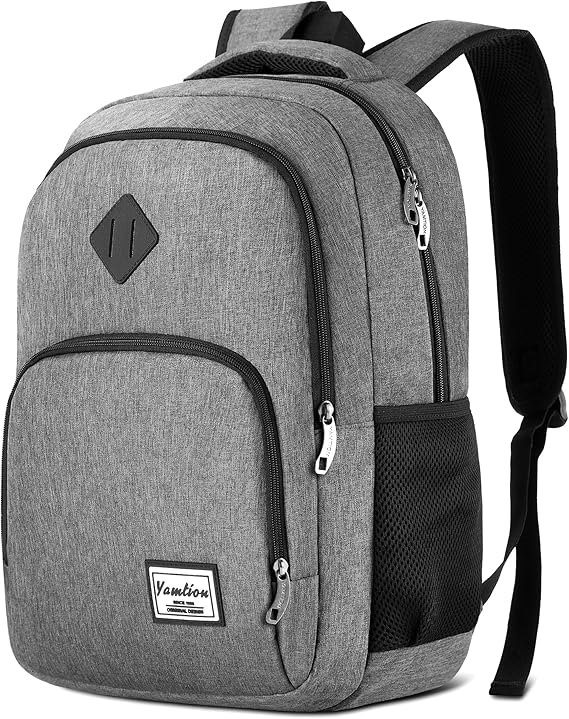 YAMTION Backpack for Men and Women,School Bookbag for Teenager,15.6 inch Laptop Bookbag with USB Charging port for Business Work College Travel Trip