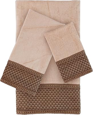 Sherry Kline Amore Wheat 3-Piece Embellished Towel Set