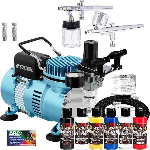 Professional Master G22, S68, E91 Airbrush Kit with Master Compressor