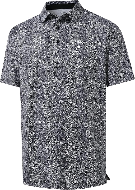 Mens Golf Polo Shirts Print Dry Fit Short Sleeve Casual Shirt