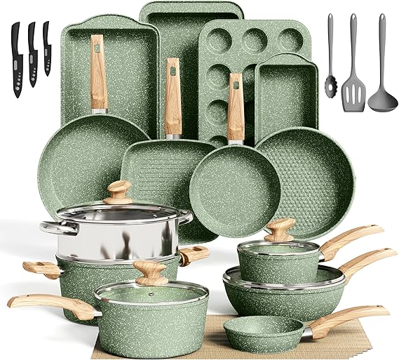 DishDelight Pots and Pans Set Non Stick, Induction Kitchen Cookware Sets