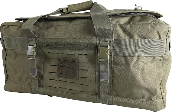 LAPG Expedition Carry-On Travel Duffel Bag, Multi-Way Outdoor Travel Bag with Backpack Straps, Od Green