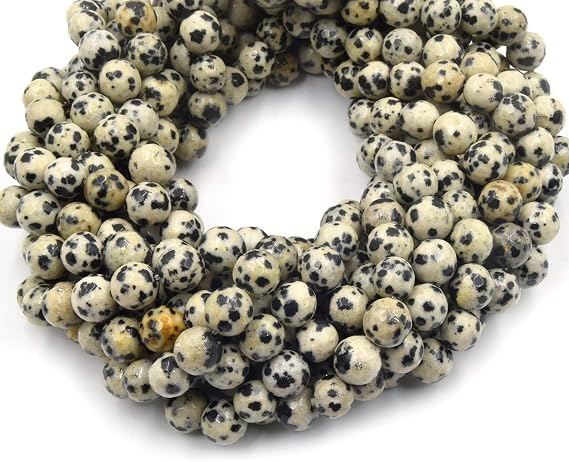 Dalmatian Jasper Beads | Faceted Round Natural Gemstone Beads - 4mm 6mm 8mm 10mm 12mm 14mm - 4mm
