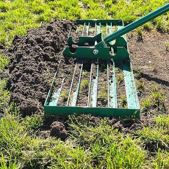 LANDZIE - Lawn Leveling Rake 24 Inch, Steel Yard Leveler Tool