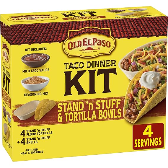 Old El Paso Shells and Tortilla Bowls, Hard & Soft Taco Dinner Kit, 9.4 oz