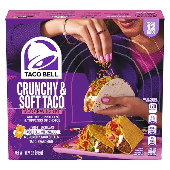 Taco Bell Taco Kit, w/Tortillas & Shells, Mild Sauce & Seasoning, 12.9 oz