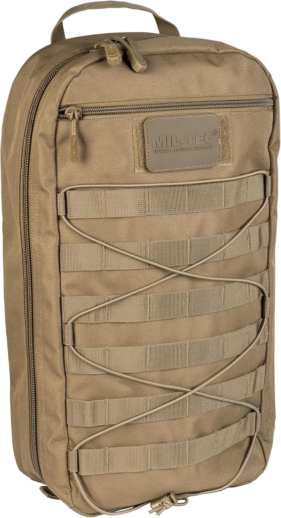 Mil-Tec Tactical Core 15 Litre Backpack • Robust & Compact Daypack • Water-Repellent PVC Coating • Molle Absorption System • Padded Mesh Back, Dark Coyote, 15 Liter, Tactical