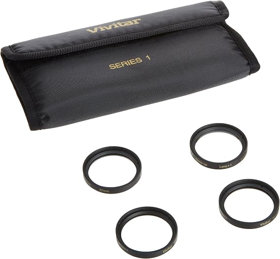 Vivitar Series 1 +1 +2 +4 +10 Close-Up Macro Filter Set w/Pouch, Black, 6.7 x 3.6 x 1.2 inches, (VIV-CL-37)