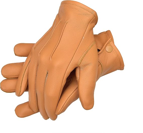 Men's Dress Leather Gloves (X-Large, Tan)
