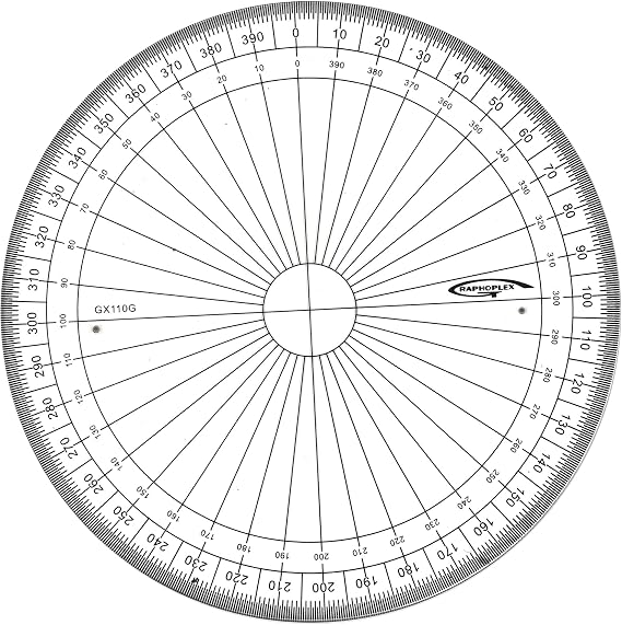 Graphoplex GX110G Full Circle Transparent Protractor