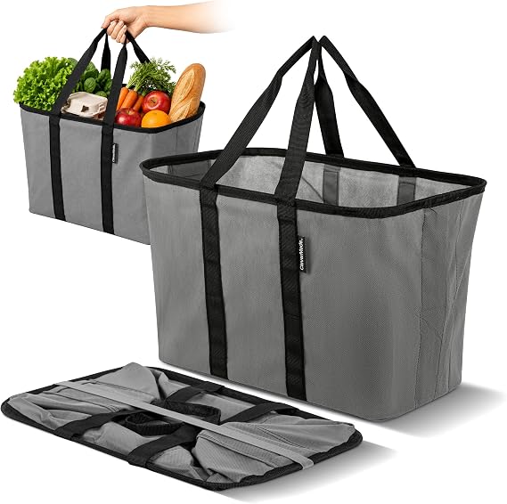CleverMade EcoBasket Collapsible Grocery Tote, 30L Structured Tote Bag